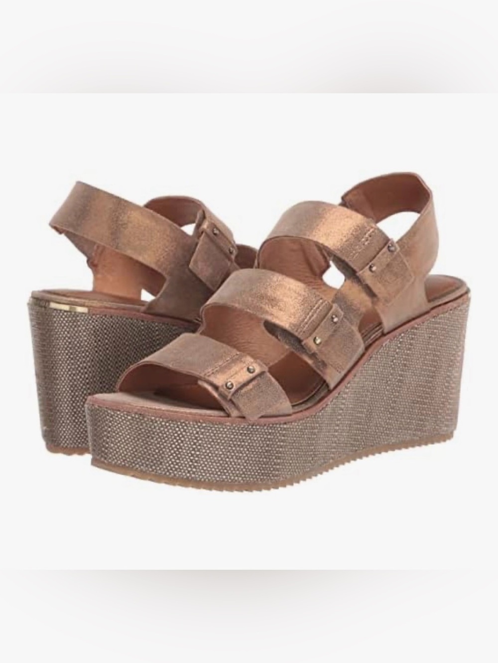 NWOB Donald J Pliner womens Iris Wedge Sandal Bronze Metallic 8.5